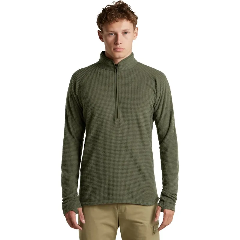 Kracherpreis Icebreaker Merino 400 RealFleece™ Grid Peaksland Half Zip Pullover Herren - Dk Loden
