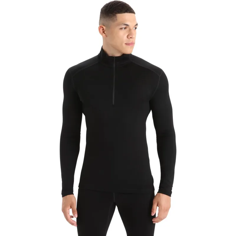 Icebreaker Merino 260 Tech Thermo-Langarmshirt mit halblangem Reißverschluss Herren - Schwarz Rabatt