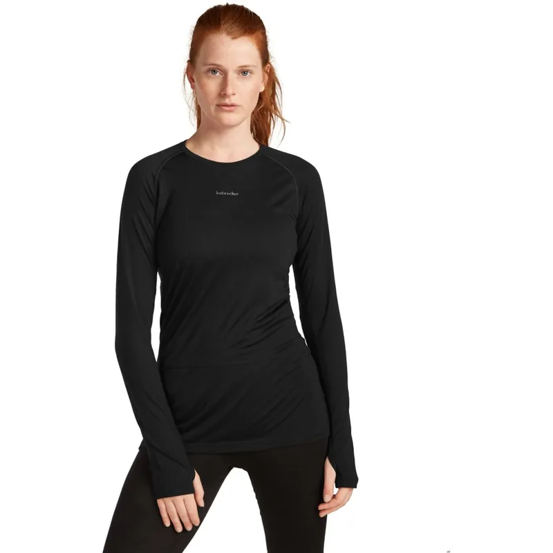 Top-Angebot Icebreaker Merino 125 ZoneKnit™ Thermo-Langarmshirt mit Rundhalsausschnitt Damen - Schwarz