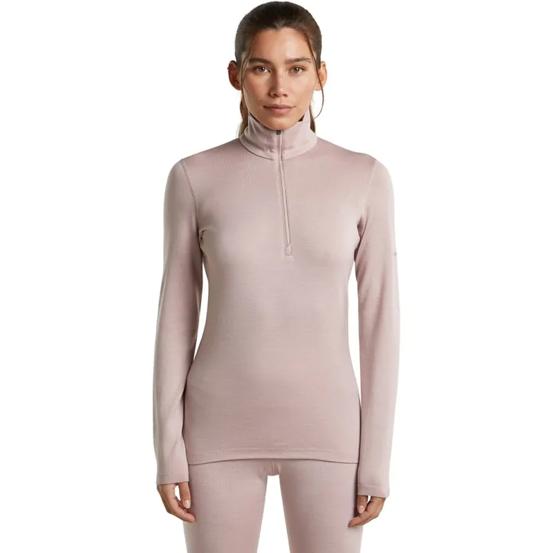 Online Kaufen Icebreaker Merino 260 Tech Thermo-Langarmshirt mit halblangem Reißverschluss Damen - Pink Quartz