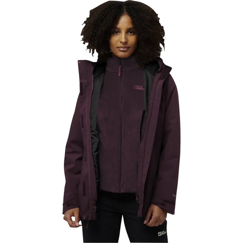 Sonderaktion Jack Wolfskin Rotwand 3In1 Jacke Damen - amaranth
