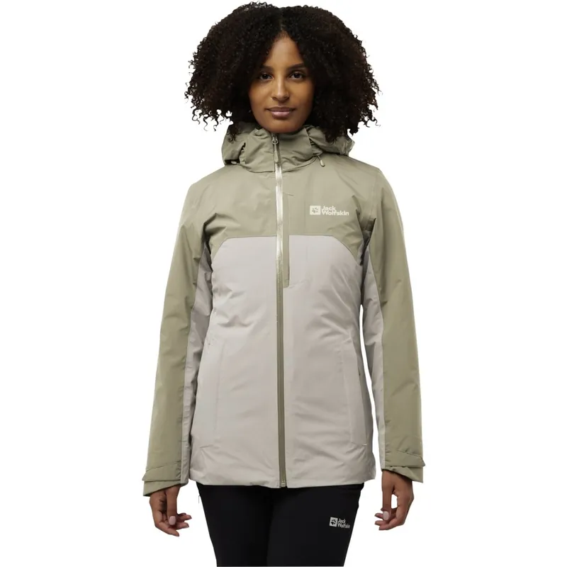Zertifiziert Jack Wolfskin Hunberg 3In1 Jacke Damen - pale sand