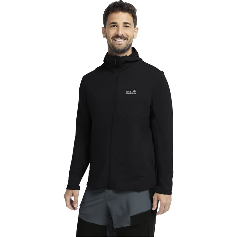 Direktkauf Jack Wolfskin Litestride Full Zip Kapuzenjacke Herren - black