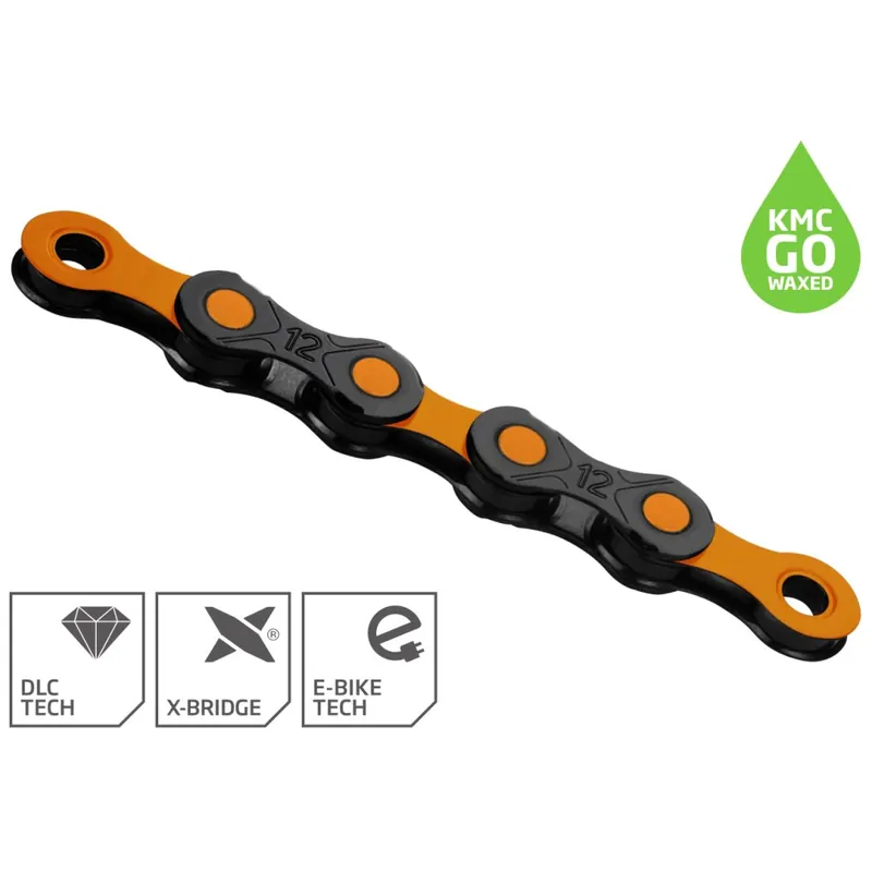 KMC DLC Kette - WAXED 12-fach - schwarz/orange Jetzt Bestellen