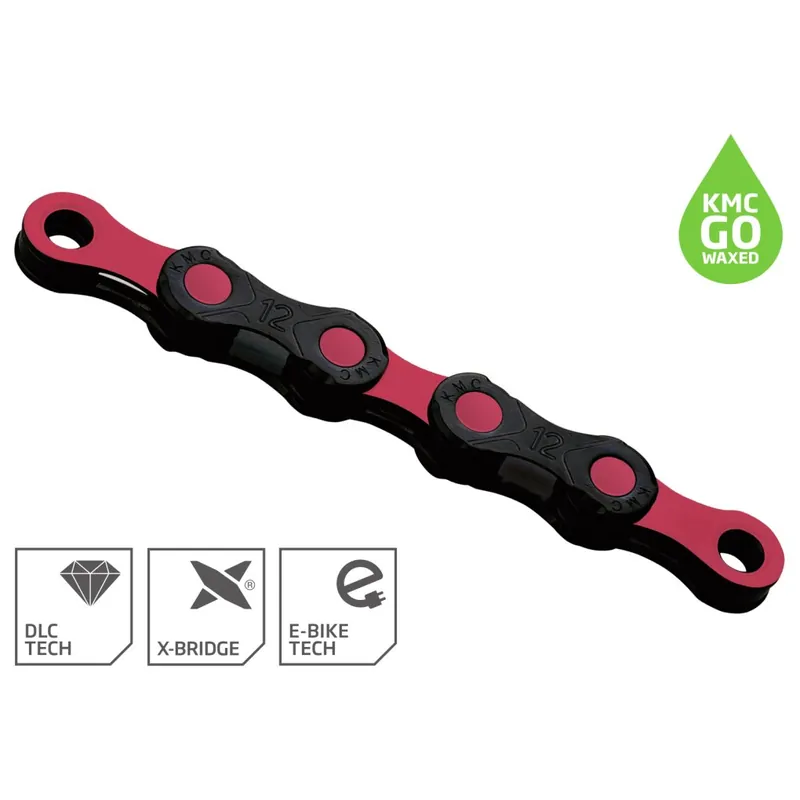 KMC DLC Kette - WAXED 12-fach - schwarz/pink Heißes Angebot