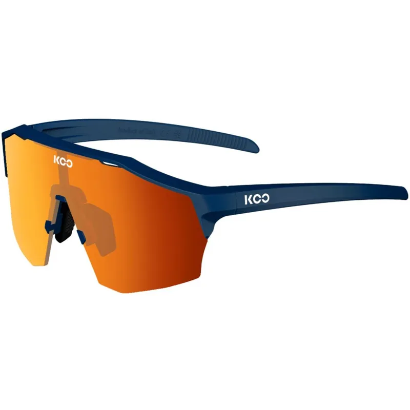 Markenware KOO Alibi Photochromic Sonnenbrille - Large Dark Blue Matt - Red Mirror
