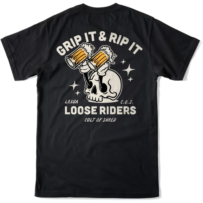 Neuheit Loose Riders Beer Now Tech T-Shirt Herren - Grip It Black