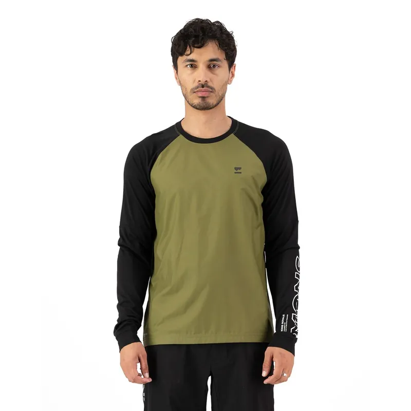 Kracherpreis Mons Royale Tarn Merino Wind Fahrradtrikot Herren - fern / schwarz