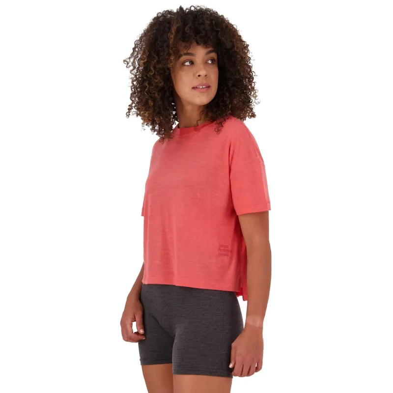 Mons Royale Zephyr Merino Tencel™ Boxy T-Shirt Damen - watermelon Solange Der Vorrat Reicht