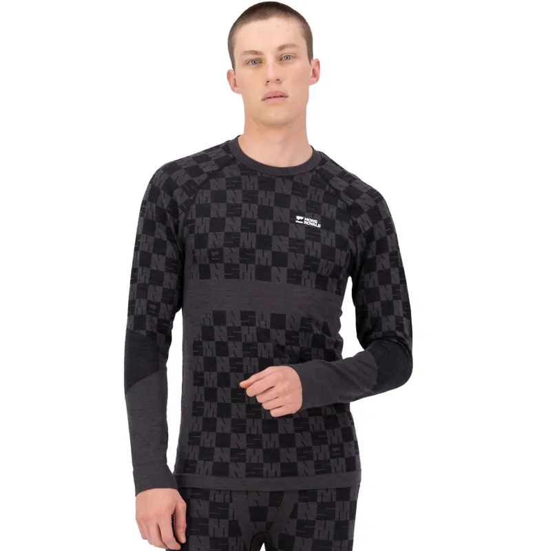 Preisknaller Mons Royale Ascender Merino Seamless Langarm-Unterhemd Herren - forged iron / schwarz
