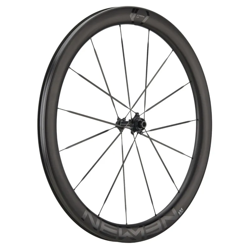 Bestpreis Newmen Streem A.49 VONOA Vorderrad - 28" Carbon Clincher Centerlock - 12x100mm - schwarz