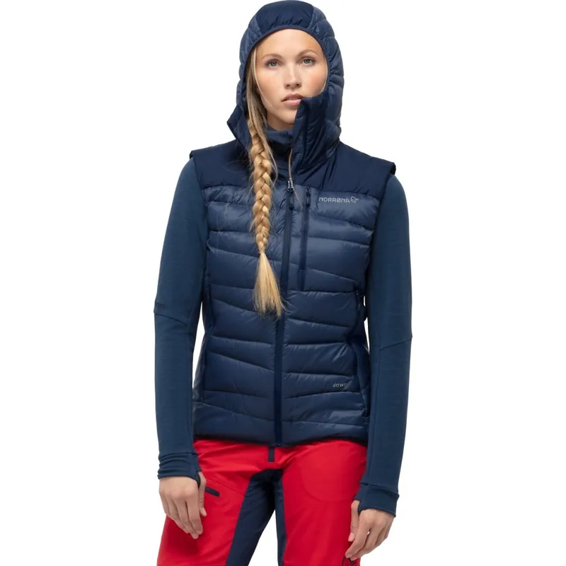 Preis Gesenkt Norrona falketind down750 Daunenweste Damen - Indigo Night