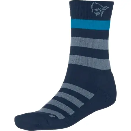 Heißes Angebot Norrona falketind mid weight Merino Wandersocke - Indigo Night/Flintstone