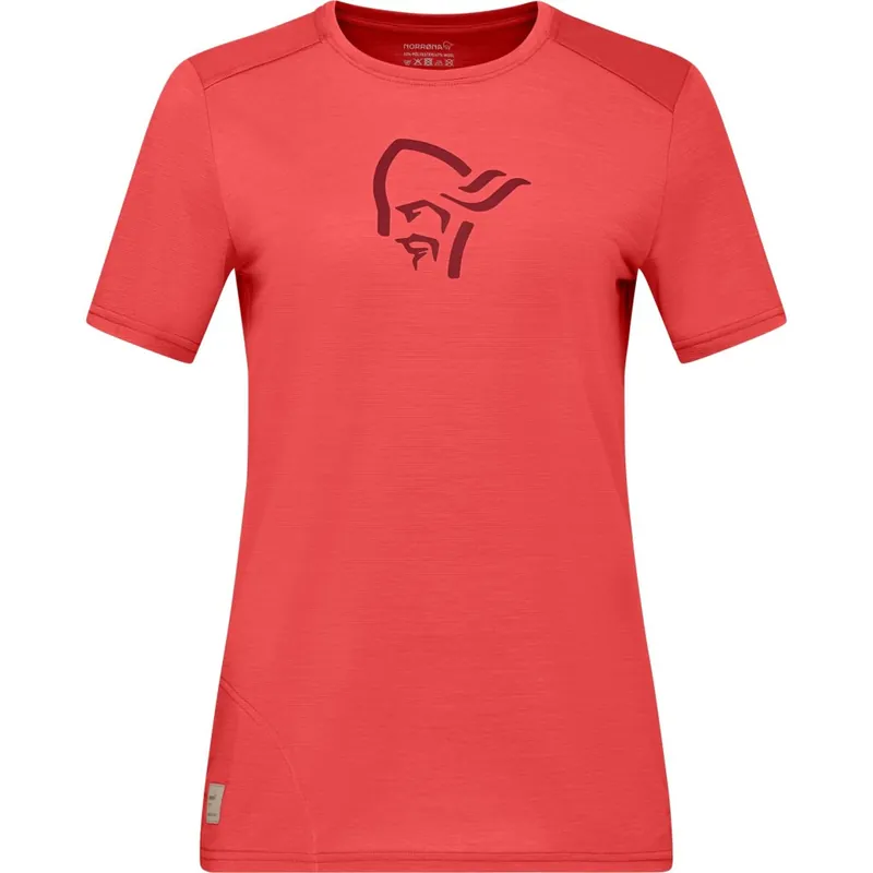 Norrona femund equaliser merino T-Shirt Damen - Paprika Red Versand Am Gleichen Tag