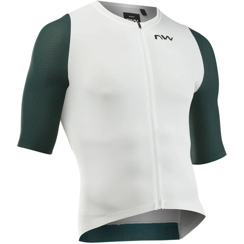 Northwave Extreme Evo Kurzarmtrikot Herren - white/petrolium 146 Finale Aktion