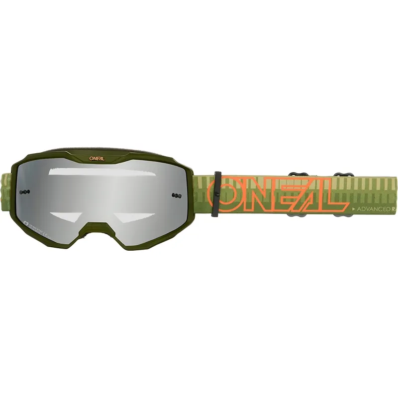 Saisonangebot O‘Neal B-10 Brille - STRIPED V.26 green/orange - silver mirror