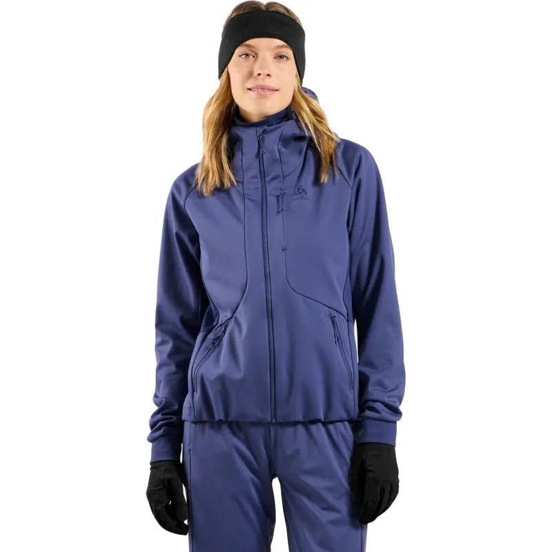 Odlo Zeroweight X-Warm Winddichte Langlaufjacke Damen - skipper blue Abverkauf