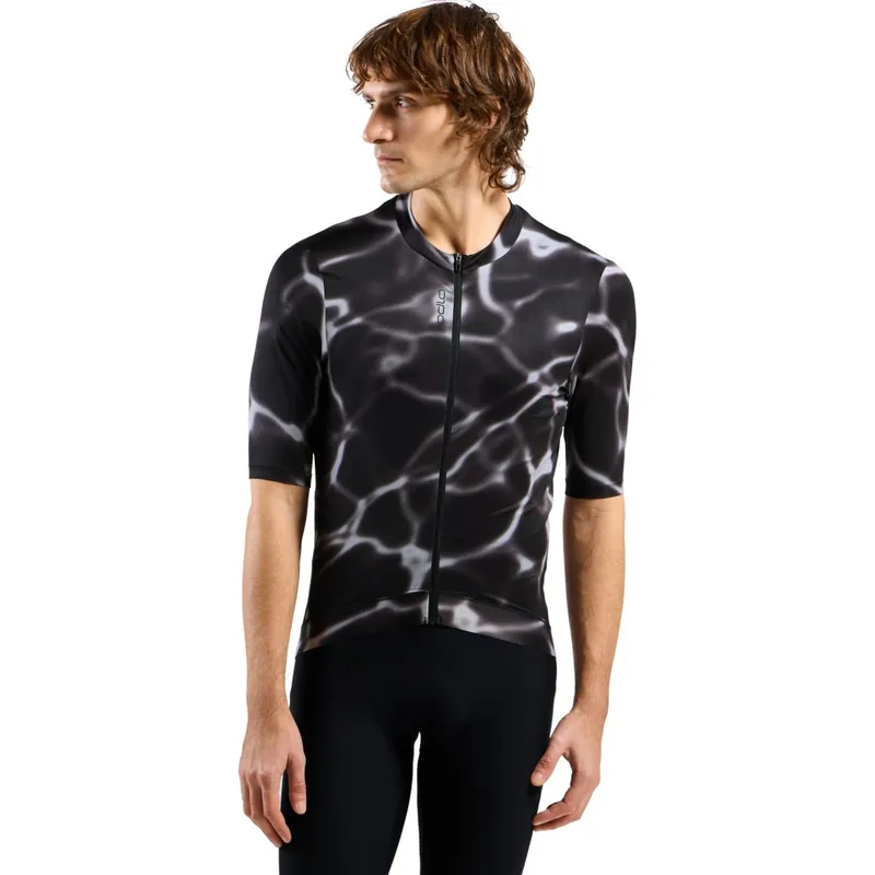 Odlo Zeroweight Pro Chill-Tec Print Radtrikot Herren - schwarz Geprüft