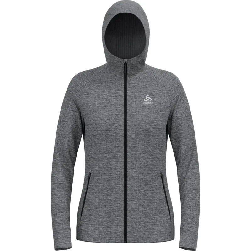 Markenprodukt Odlo Tencia Mid Layer Kapuzenjacke Damen - dark grey melange