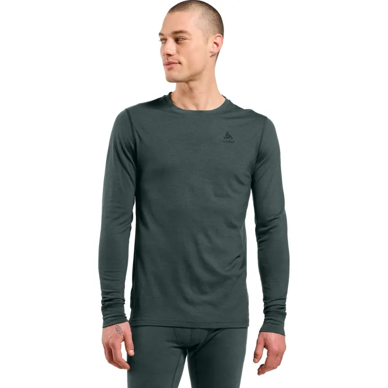Highlight Odlo Natural Merino 200 Crew Neck Langarm-Unterhemd Herren - urban chic