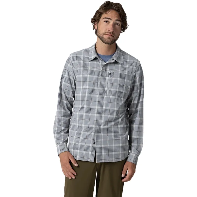 Outdoor Research Astroman Langarmshirt Herren - light pewter plaid Geprüft