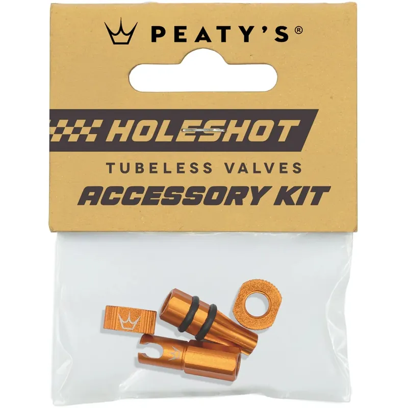 Super-Preis Peaty‘s Holeshot Fast Flow Tubeless Ventil Zubehör-Kit - mango