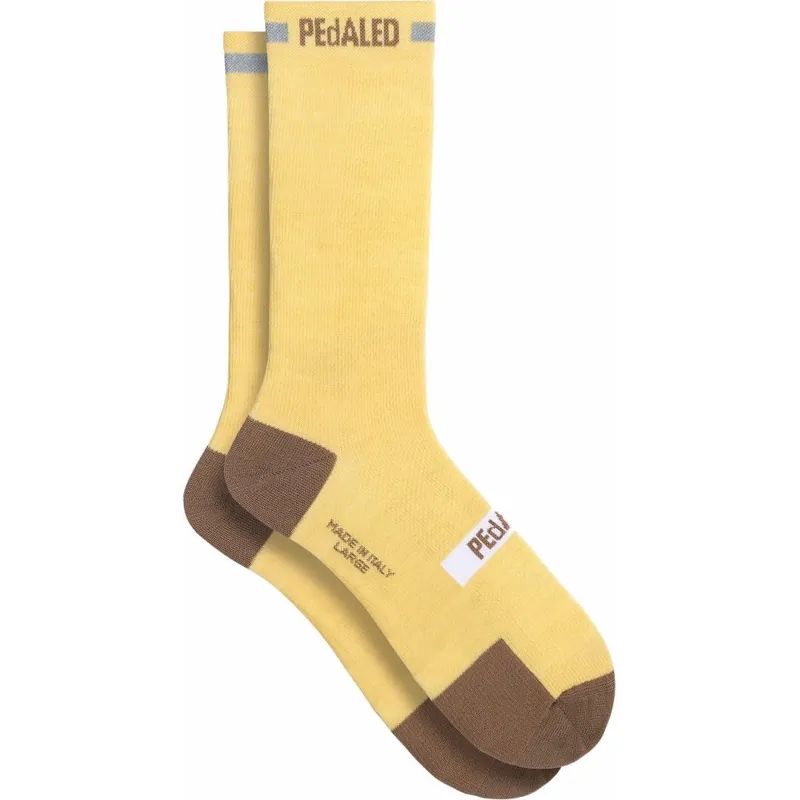 PEdALED Odyssey Merino Reflective Socken - Light Yellow 26SSSOD Heißes Angebot