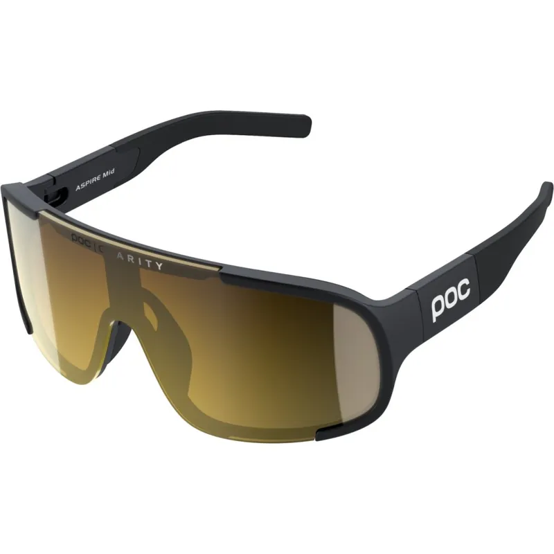 POC Aspire Mid Brille - Uranium Black - ClarityRoad/Partly Sunny Gold Abverkauf