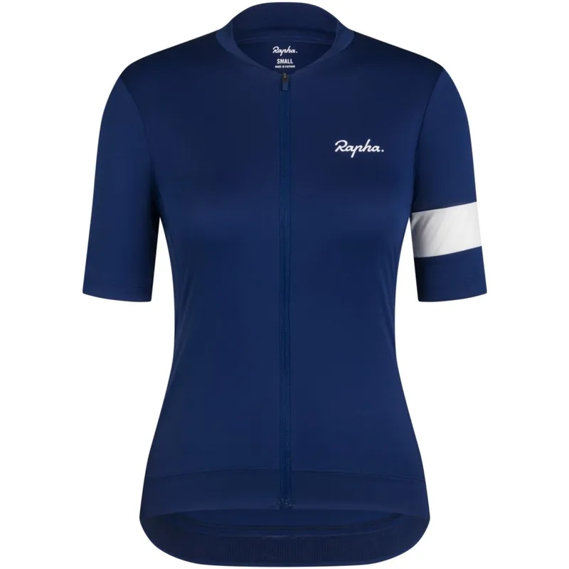 Saisonangebot Rapha Core Kurzarmtrikot Damen - blue/white stripe
