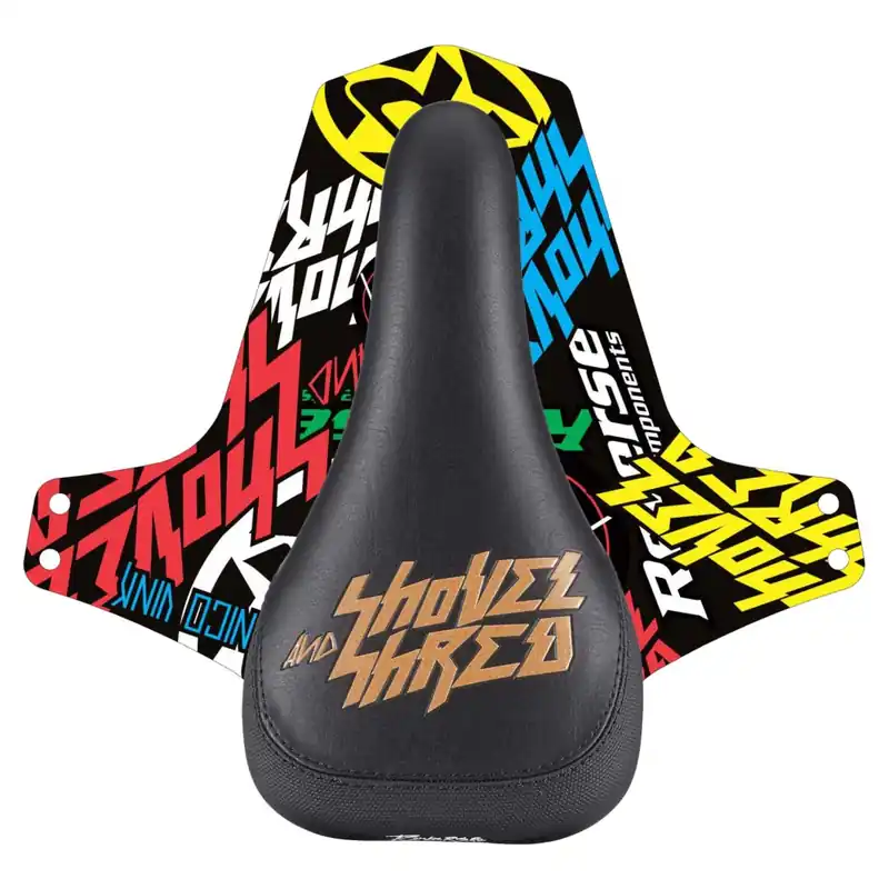 Reverse Components Nico Vink Shovel & Shred MTB Sattel und Schutzblech - black/copper Stickerbomb Bestseller