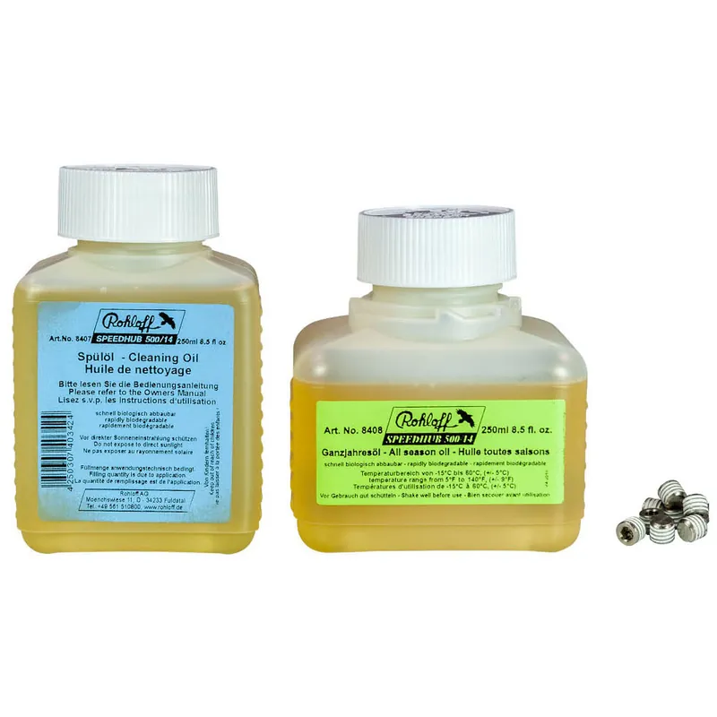 Rohloff Speedhub Oil 500/14 - 125ml Ganzjahresöl 250ml Spülöl + 10x Ölablassschraube Neu