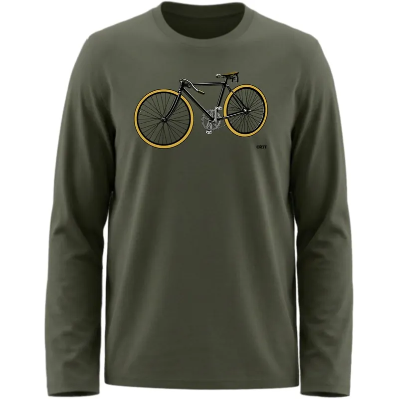 RTTshirts Retro Rennrad Fahrrad Langarmshirt Herren - khaki Angebot