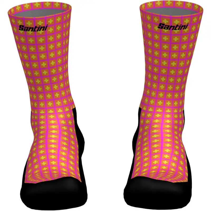 Aktuell Santini Femmes Avec Zwift Grand Départ Suisse Socken - Tour de France™ 2026 Collection - arancio fluo AF