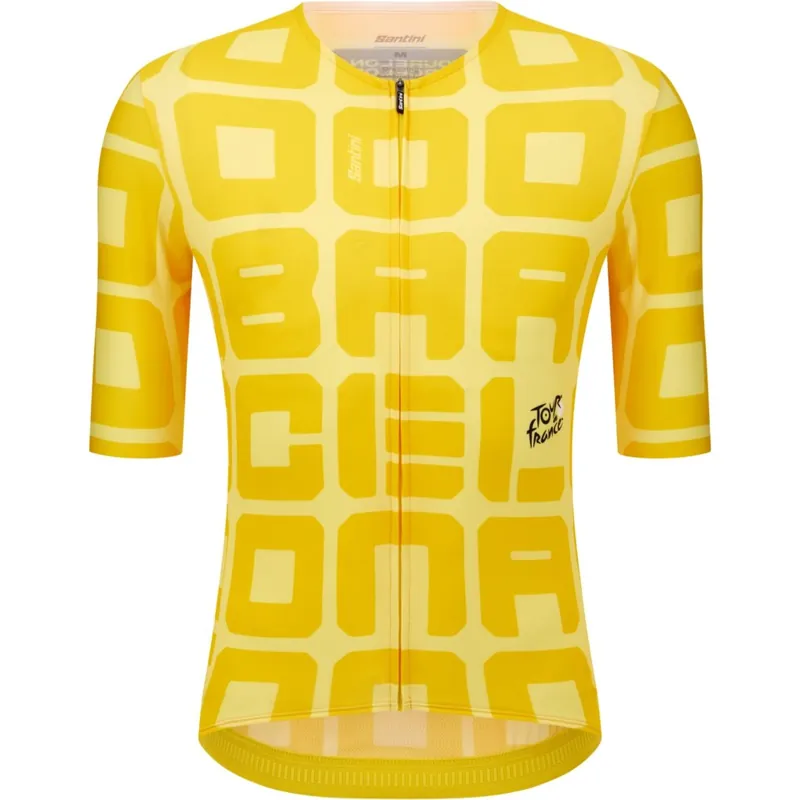 Santini Grand Départ Barcelone Kurzarmtrikot Herren - Tour de France™ 2026 Collection - yellow GI Direkt Vom Hersteller