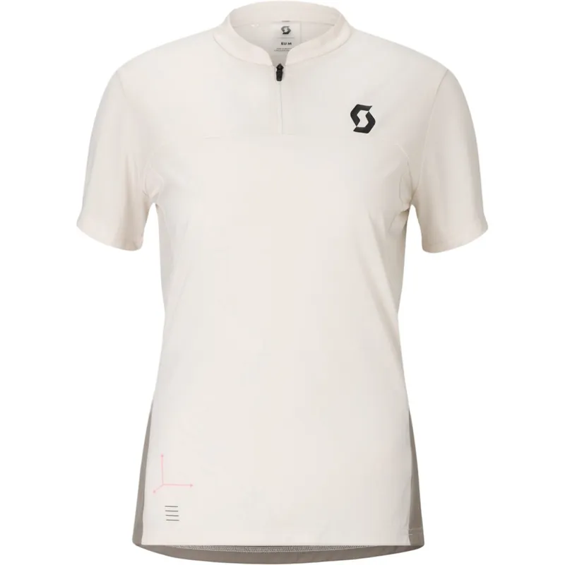 SCOTT Vertic Zip Kurzarm-T-Shirt Damen - cotton white/toast beige Sofort Bestellen
