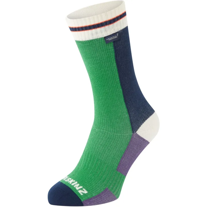 Schneller Versand SealSkinz Billockby Wasserdichte, mittelange Fahrradsocken - Grün