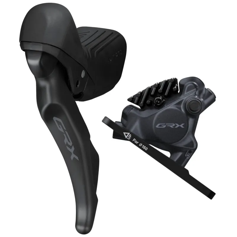 Shimano GRX ST-RX610 / BR-RX410 Scheibenbremse - STI Flat Mount J-Kit - 2-fach links (L) vorn (F) Preisreduziert