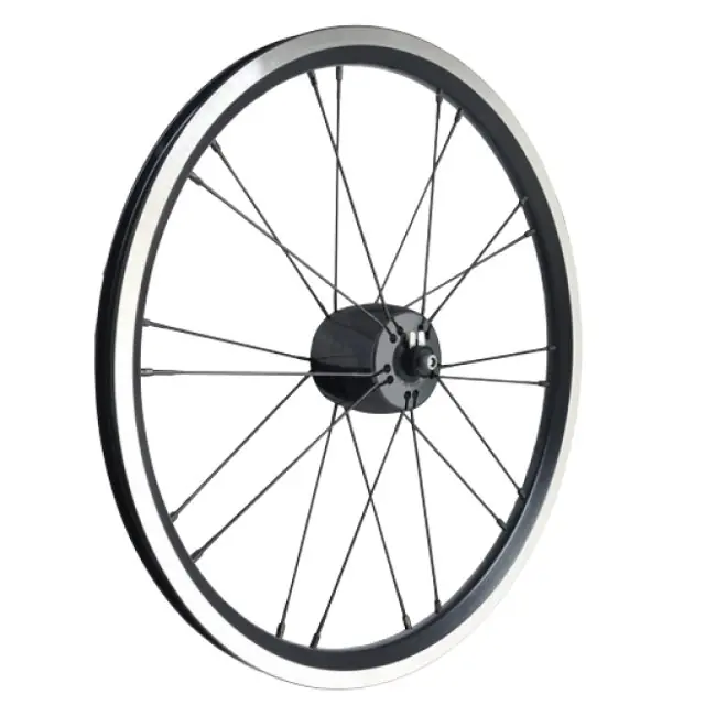SON Vorderrad - XS-Nabendynamo - 16" Brompton Clincher - 8x74mm - 20 Loch - schwarz Sichere Zahlung