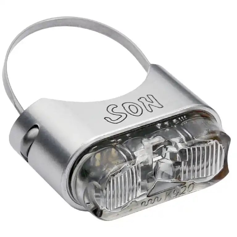 SON Rücklicht für Sattelstütze - silber Neue Kollektion