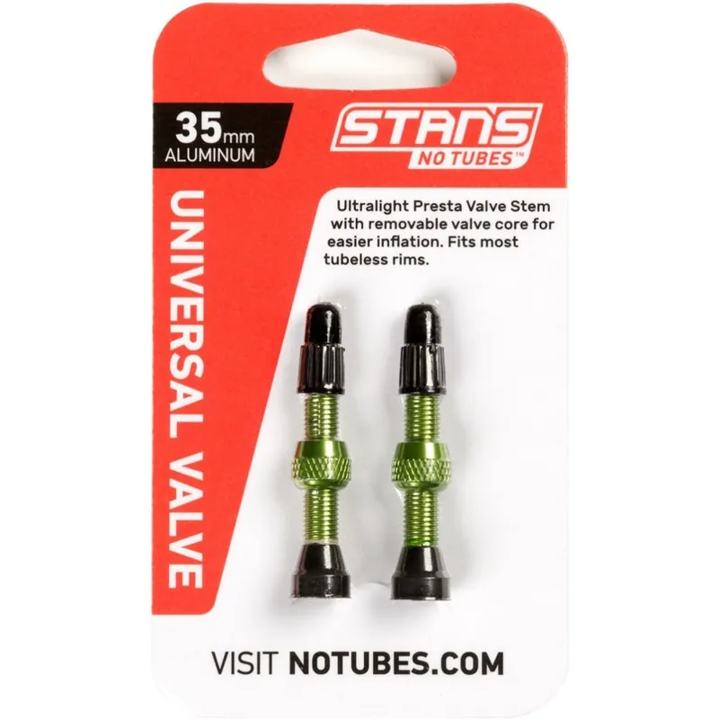 Super-Preis Stan‘s NoTubes Universal Tubeless Ventile - 35mm (1 Paar) - grün