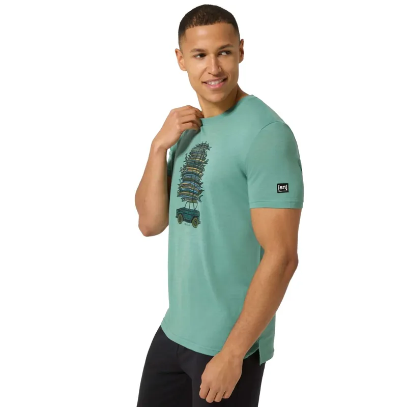 SUPER.NATURAL Surf Trip T-Shirt Herren - Lagoon Green/Various Letzte Chance