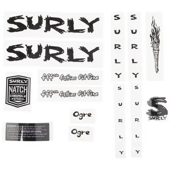 Highlight Surly Ogre Rahmen Aufkleber Set - schwarz