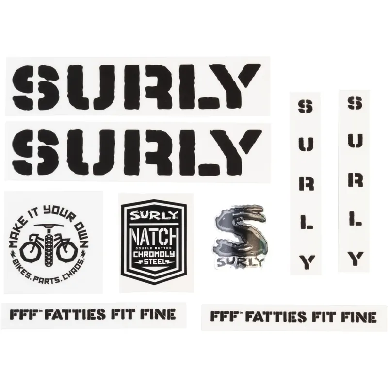 Surly Overspray Rahmen Aufkleber Set - schwarz Super-Preis