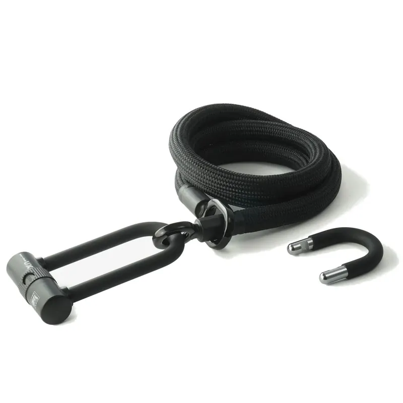 Sonderaktion tex–lock eyelet inkl. U/X-lock Bügelschloss - 160cm - onyx black