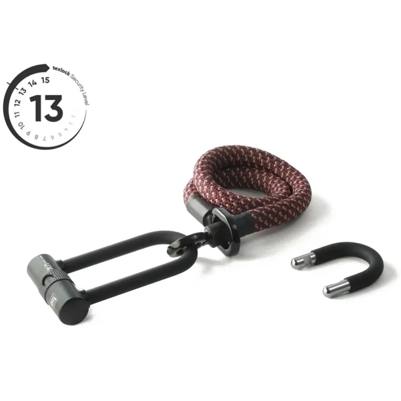 tex–lock eyelet inkl. U/X-lock Bügelschloss - 100cm - chateau red Markenware
