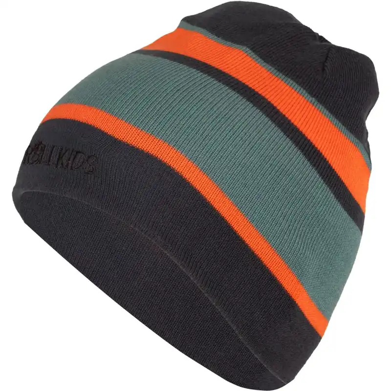 Solange Der Vorrat Reicht Trollkids Nordland Wenbare Mütze Kinder - Schwarz/Stormy Blue/Flame Orange