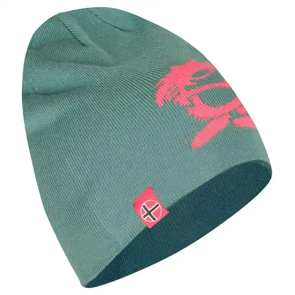 Trollkids Troll Long Beanie Kinder - Dusty Teal/Midnight Petrol/Coral Pink Letzte Chance