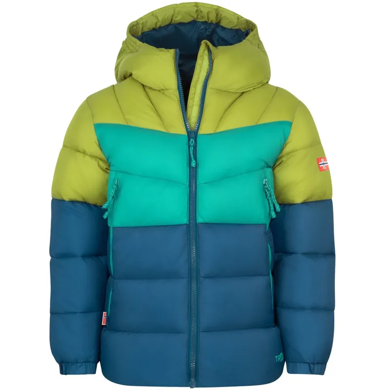 Preisreduziert Trollkids Kirkenes Jacke Kinder - Pear Green/Madeira Blue/Sea Green
