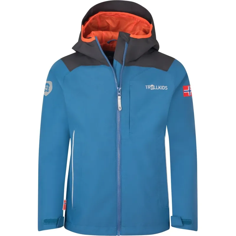 Highlight Trollkids Bergen Jacke Kinder - Nordic Blue/Schwarz/Flame Orange