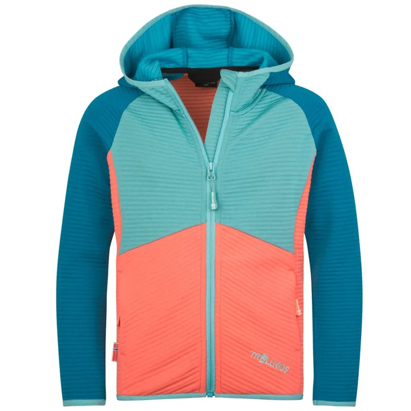 Trollkids Sogndal Jacke Mädchen - Mellow Peach/Harbor Blue/Aqua Haze Nur Für Kurze Zeit